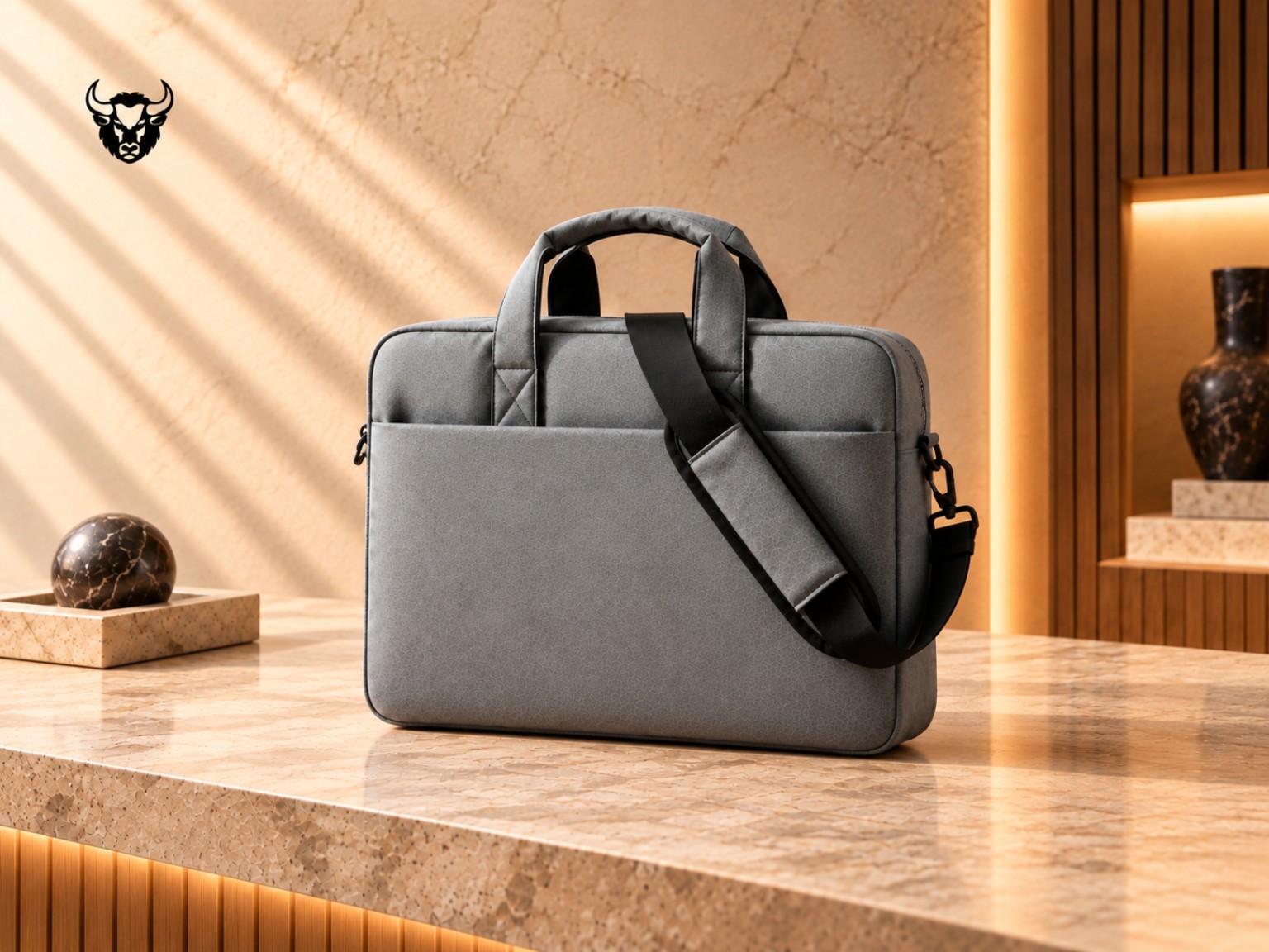 Grey laptop bag