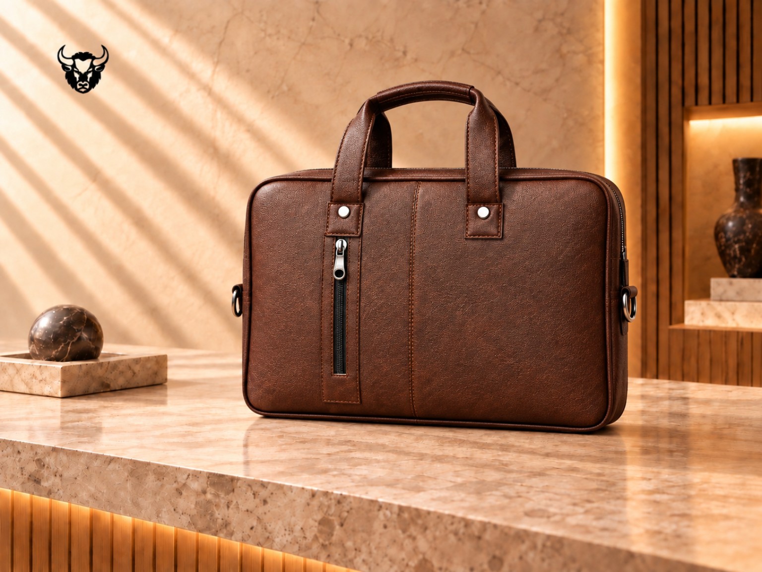 Brown laptop bag